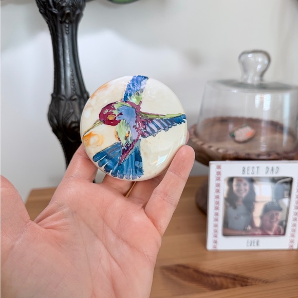 Hand-Painted Hummingbird Paperweight - Picture 2 of 12